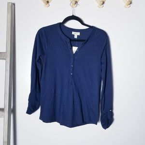 NWT STYLE & CO NAVY BLOUSE SIZE SMALL